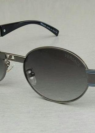 Versace очки унисекс солнцезащитные в серебристой металлическо...