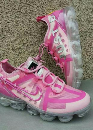 Nike air vapormax кроссовки женские розовые на прозрачной геле...