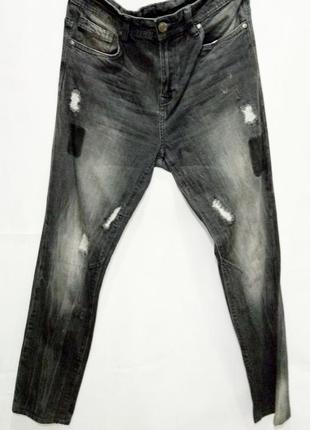 Стильные мужские джинсы серые размер 30/30