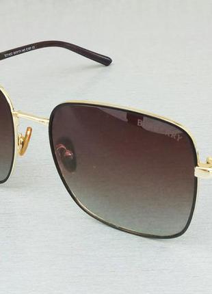Burberry очки большие женские солнцезащитные коричневые в золоте