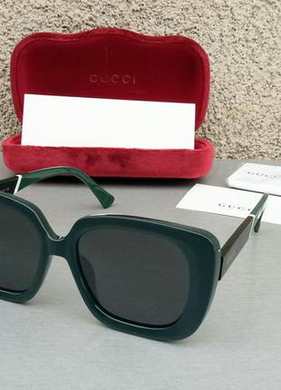 Gucci жіночі сонцезахисні окуляри великі темно зелені поляризи...
