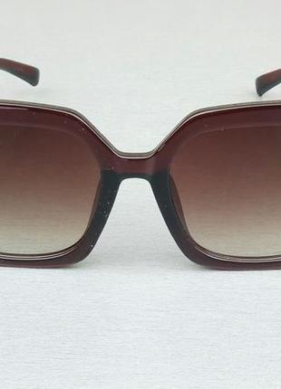 Valentino очки большие женские солнцезащитные коричневые с зол...