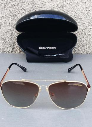 Emporio armani очки капли мужские солнцезащитные коричневые в ...