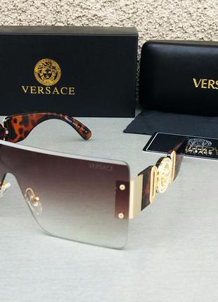 Versace очки маска женские солнцезащитные коричневые тигровые ...