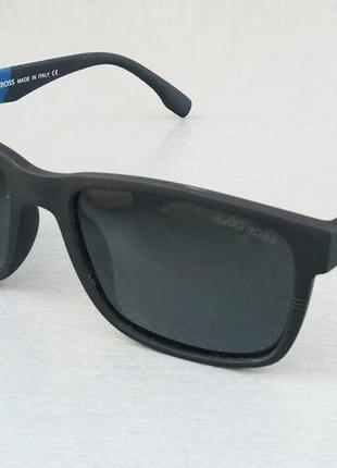 Hugo boss очки мужские солнцезащитные черные с синими вставкам...
