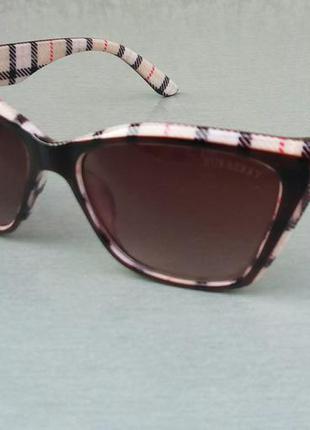 Burberry очки женские солнцезащитные коричневые с молочным