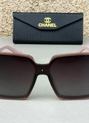 Chanel очки женские солнцезащитные большие черные с розовым