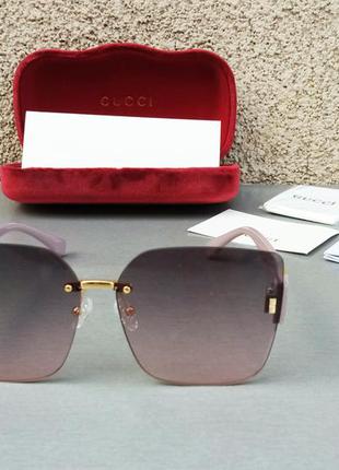 Gucci очки женские солнцезащитные большие фиолетово розовые