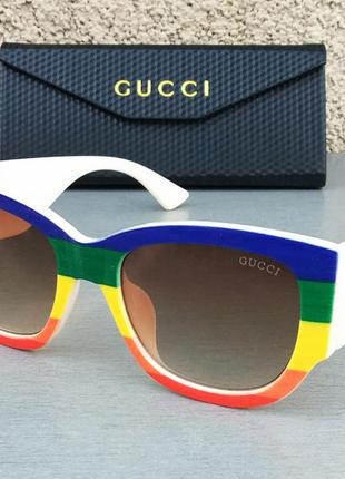 Gucci очки женские солнцезащитные стильные яркие арлекин