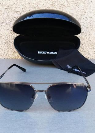 Emporio armani очки мужские солнцезащитные темно серые в метал...