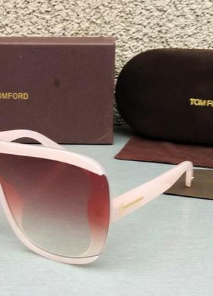 Tom ford очки женские солнцезащитные стильные бежево розовые с...