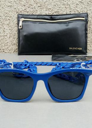 Balenciaga модные женские солнцезащитные очки синие с цепочкой