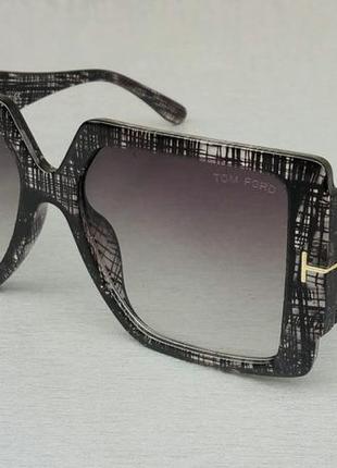Tom ford очки женские солнцезащитные молные черно серые с град...