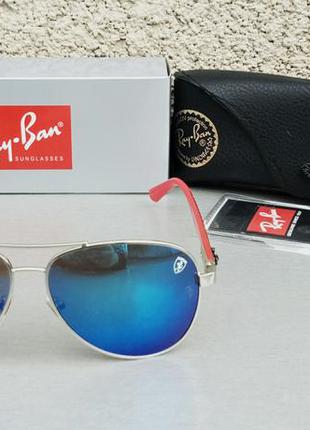 Очки в стиле ray ban ferrari капли унисекс солнцезащитные сини...
