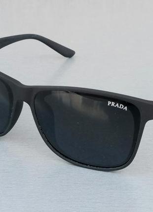 Prada очки мужские солнцезащитные черные матовые поляризированые