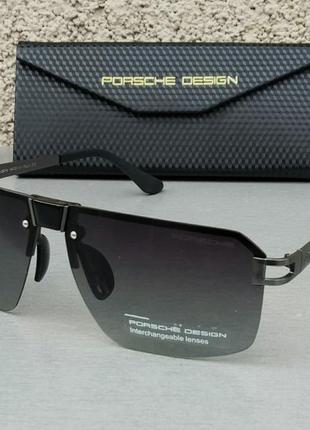 Porsche design очки мужские солнцезащитные темно серые с гради...