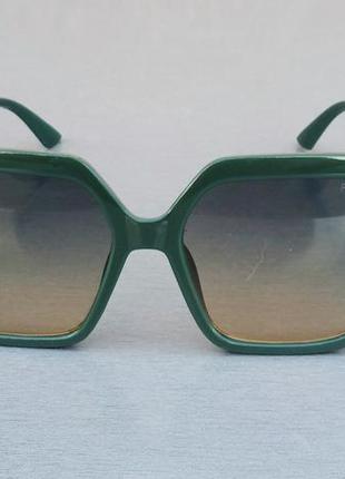 Fendi очки женские солнцезащитные большие зеленые с зелено беж...