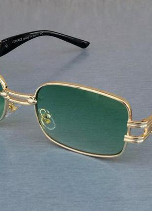 Versace очки унисекс солнцезащитные бирюзовые в золоте с гради...
