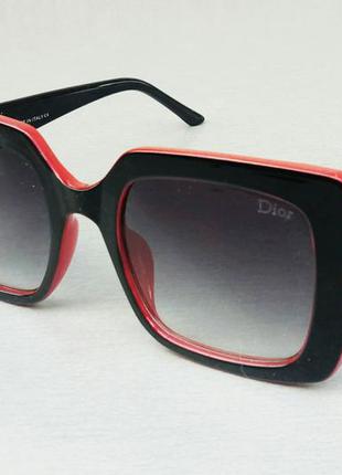 Christian dior жіночі сонцезахисні окуляри великі чорно червон...