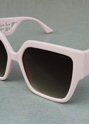 Fendi очки женские солнцезащитные большие нежно розовые стильные
