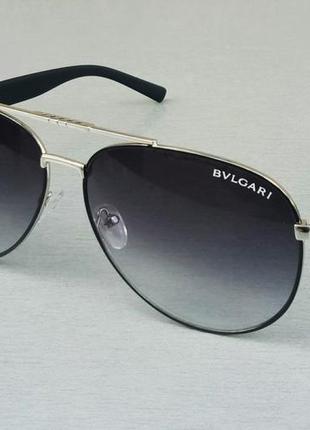 Bvlgari очки капли мужские солнцезащитные черные в серебристом...
