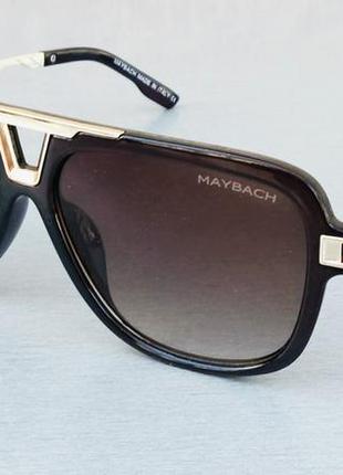 Maybach очки мужские солнцезащитные коричневые с золотом градиент