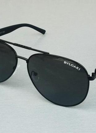 Bvlgari очки капли мужские солнцезащитные черные в металлическ...