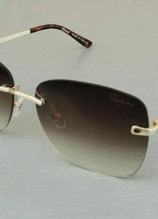 Chopard очки женские солнцезащитные безоправные коричневые с г...