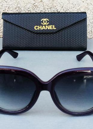 Chanel очки женские солнцезащитные большие фиолетовый баклажан...