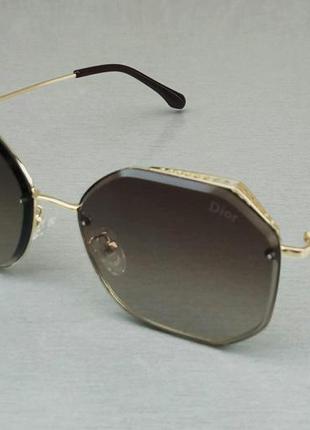 Christian dior очки женские солнцезащитные серо коричневый гра...