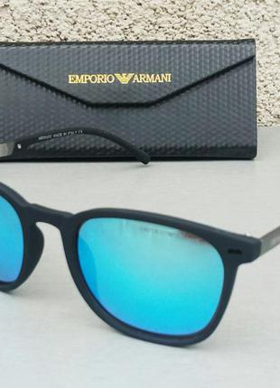 Emporio armani очки мужские солнцезащитные голубые зеркальные