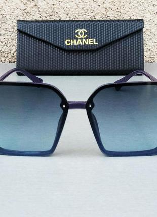 Chanel стильные женские солнцезащитные очки большие линзы сини...