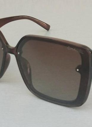 Chanel стильные большие женские солнцезащитные очки коричневые...