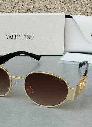 Valentino стильные женские солнцезащитные очки коричневый град...
