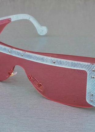 Эффектные женские солнцезащитные очки маска в стиле fendi розо...