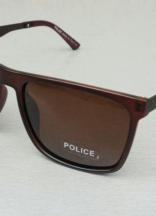 Police очки мужские солнцезащитные коричневые поляризированые