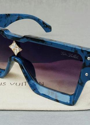 Louis vuitton великі модні жіночі сонцезахисні окуляри синьо ч...