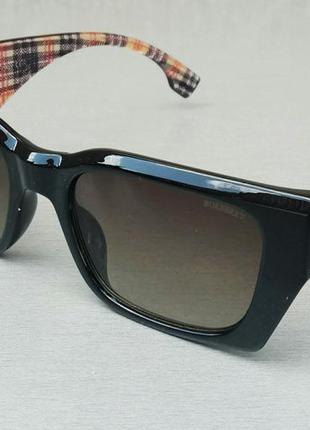 Burberry стильные женские солнцезащитные очки черные с коричневым