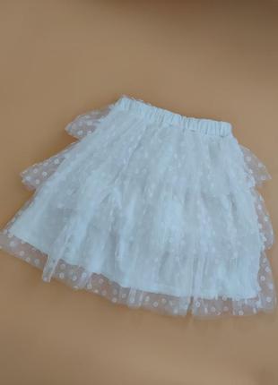 Белая пышная фатиновая юбка shein 152 см на 11-12 лет