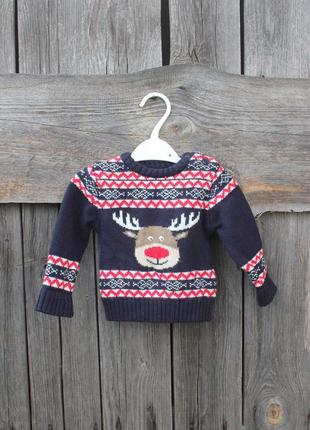 Новогодний свитер, кофта с оленем , тёплый свитер