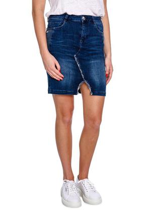 Женская стильная шикарная джинсовая юбка mos mosh