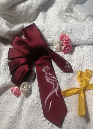 Женский галстук с ручной росписью