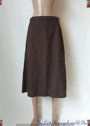 Новая юбка миди со 100 % льна в сочном коричневом цвете с факт...