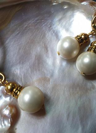 Дизайнерський комплект з перлами майоріка в позолоті "афіна"🏵🙏
