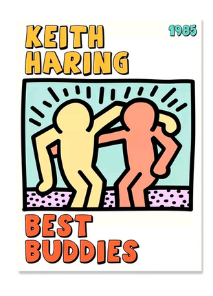 Картина 13×18 см - Канва, Распыление (Keith Haring Best Buddies)
