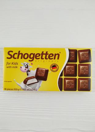 Шоколад молочный для детей с молочным кремом Schogetten For Ki...