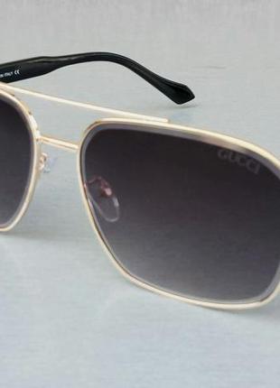 Gucci мужские солнцезащитные очки темно серый градиент в золот...