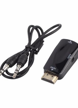Конвертер переходник HDMI to VGA + ЗВУК , адаптер конвертор