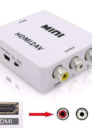 Конвертер из HDMI в AV RCA тюльпаны+Audio+ПИТАНИЕ адаптер пере...