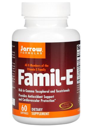 Витамин Е, Семейство витаминов E, Famil-E, Jarrow Formulas, 60...